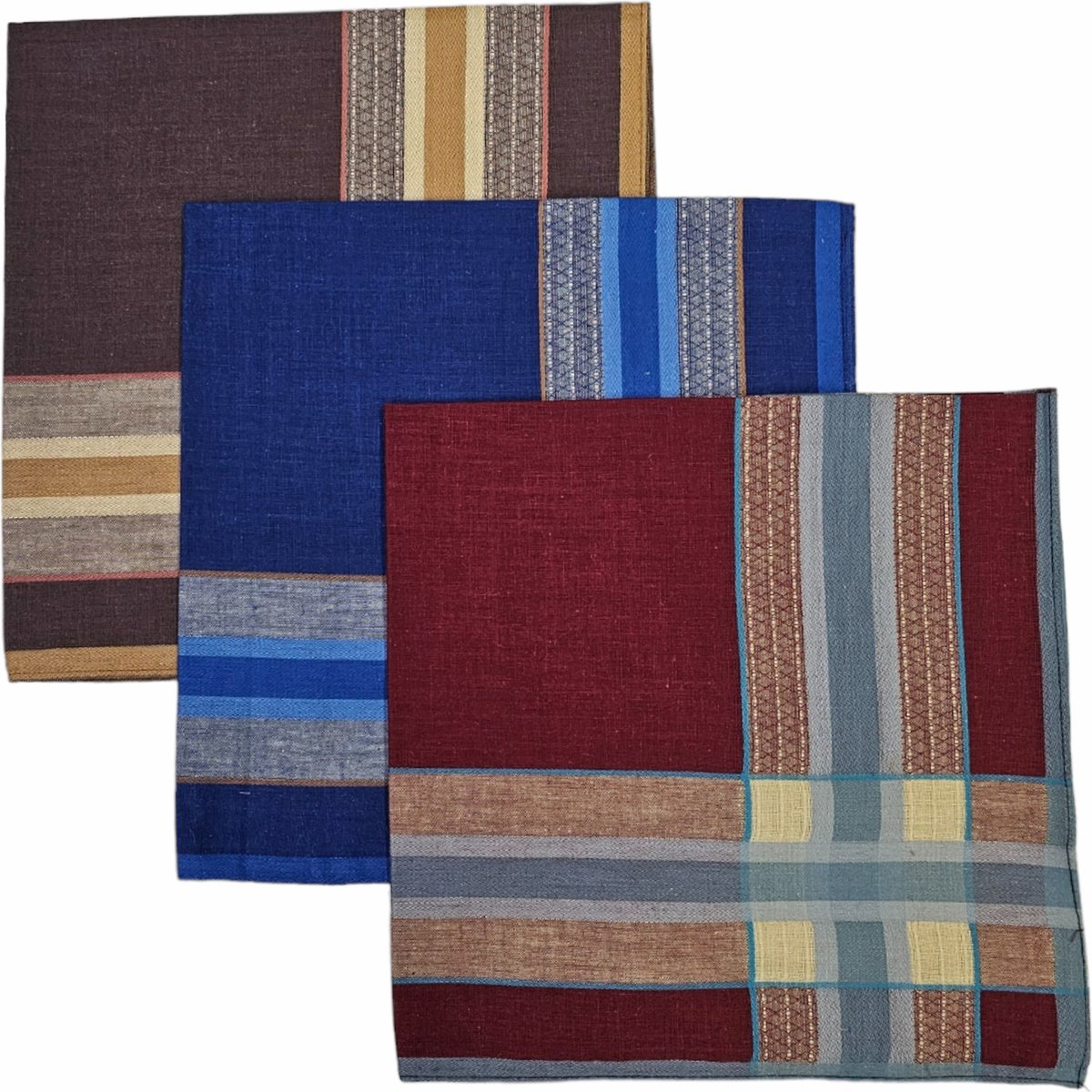 Goedkoopste Fako Fashion® - Heren Zakdoeken - Zakdoek - 100 Katoen - 40x40cm - Serie 20 - 3 Stuks