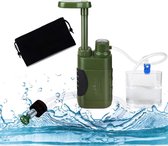 ALLGoods. Waterfilter Survival – Survival Kit - Water Filter – Zuiver en Schoon Drinkwater – Gemakkelijke bediening – Outdoor – 1400ML per Minuut – Professioneel Waterfilter - Groen