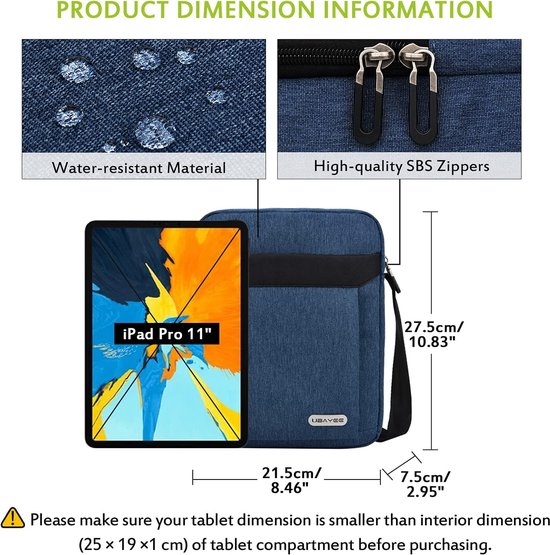 Sac à bandoulière pour homme pour tablette iPad (convient pour 10