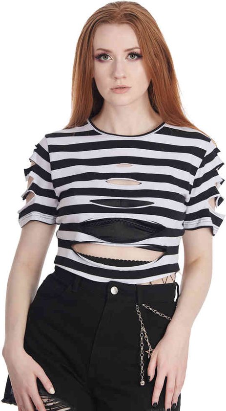 Banned - Toxicbby Crop top - S - Wit