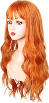 Top Kwaliteit Damespruik – Pruiken Dames - Hair Wig – Haarstuk – Wasbaar – Kambaar – Dames Haar – Kort – Oranje