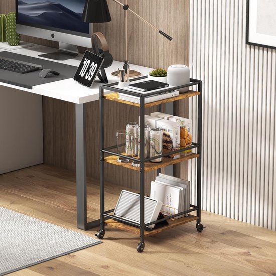 Lifewit Borrelkar, 3 Lagen Barwagen met Vergrendelbare Wielen