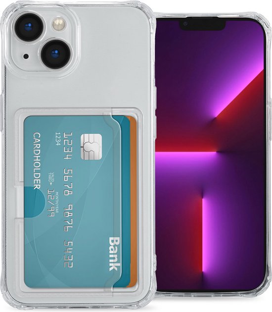 imoshion Hoesje met Pasjeshouder - Geschikt voor iPhone 14 - Softcase Backcover met pashouder 3.0 - Transparant