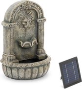 hillvert Fontaine de jardin à énergie solaire - tête de lion jaillissant sur bassin décoré - éclairage LED