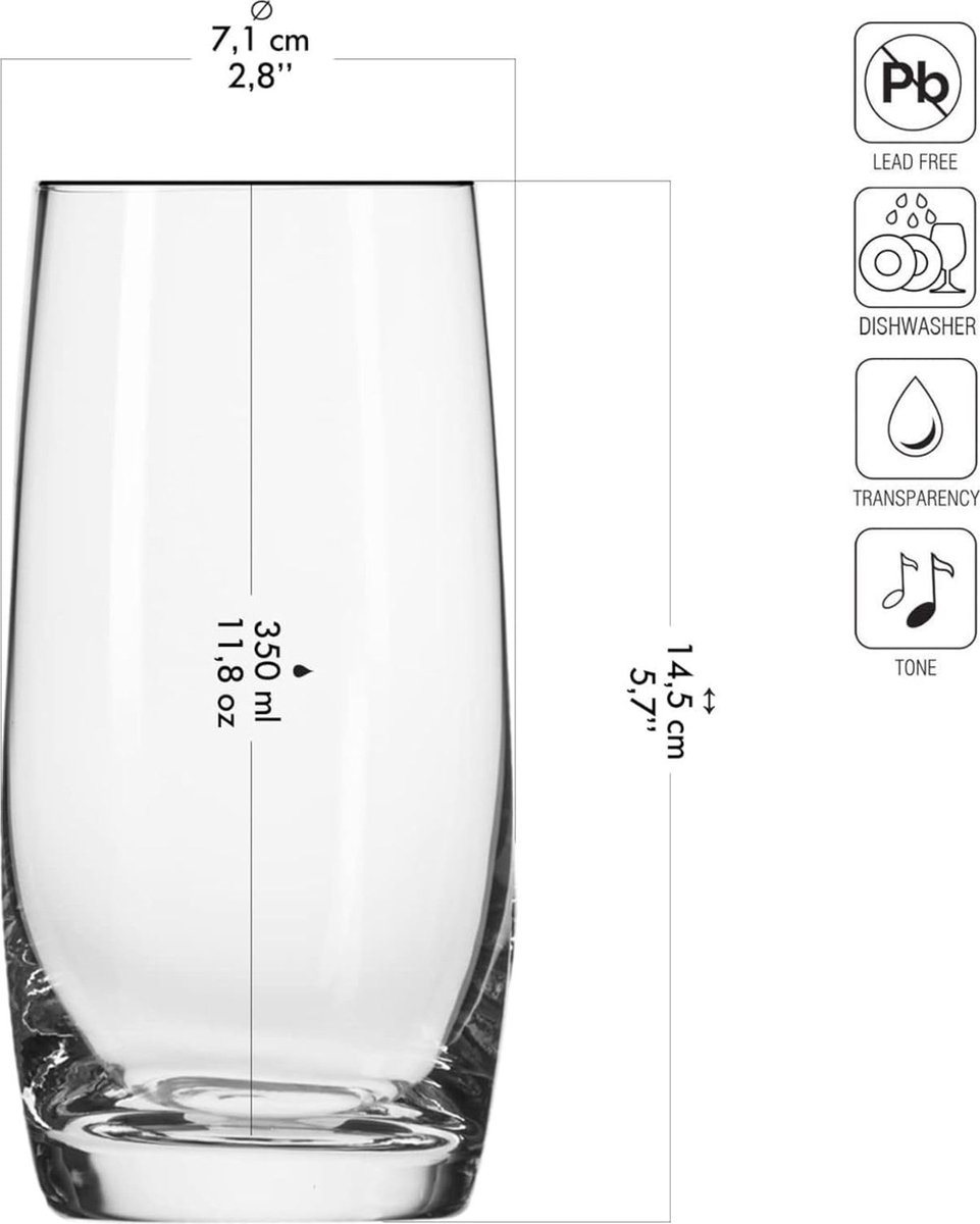 Lot De 6 Verres 300 Ml Hanseküche Colorés - Verres à Eau/jus, Lavables Lave- vaisselle, Design En Diamant