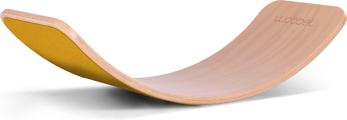 Wobbel® Original Blank gelakt met vilt Mosterd