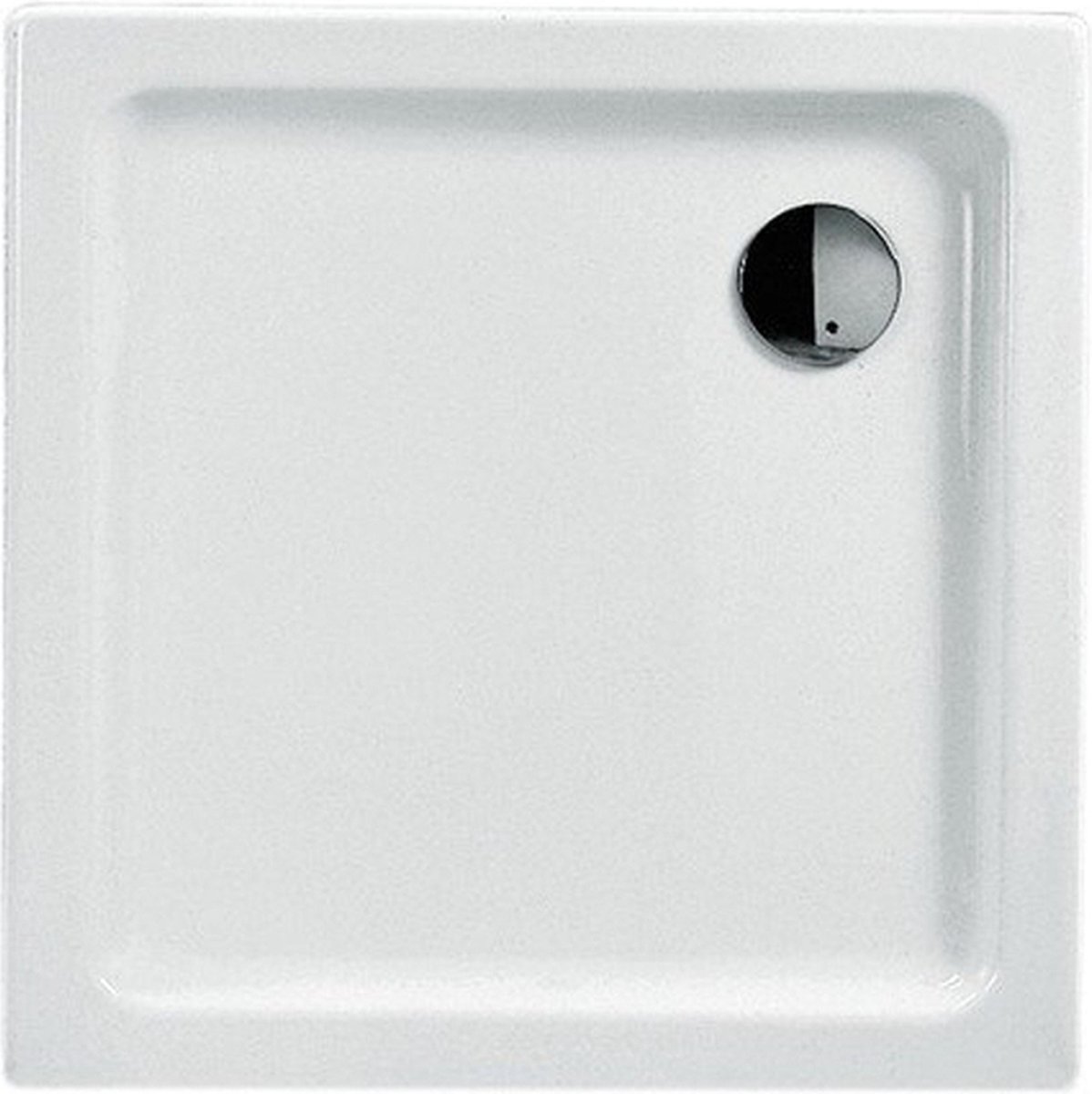 Nemo Start StratosL douchebak - 800x800x60mm - Acryl - Wit - Afvoer D90 - Zonder potenstel - 4 mm dik