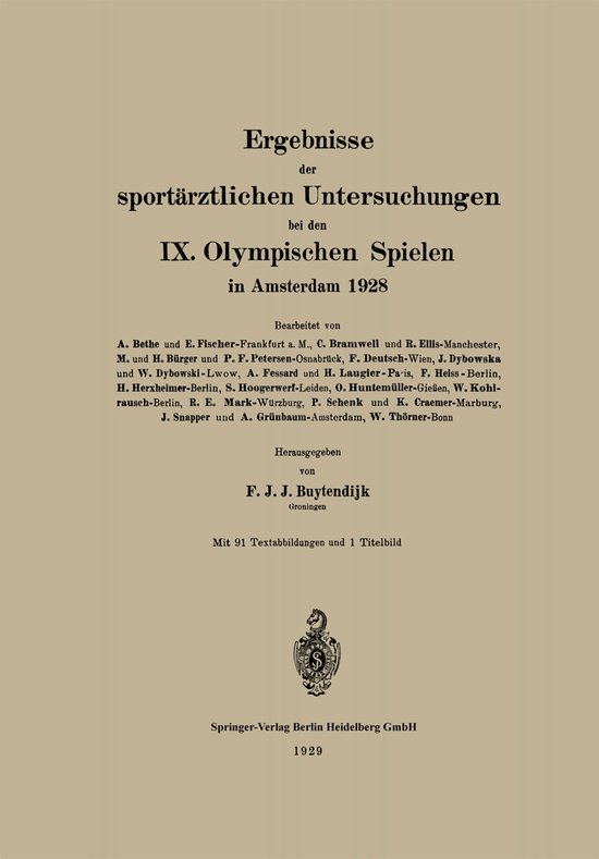 Ergebnisse Der Sportärztlichen Untersuchungen Bei Den IX. O ... - cover