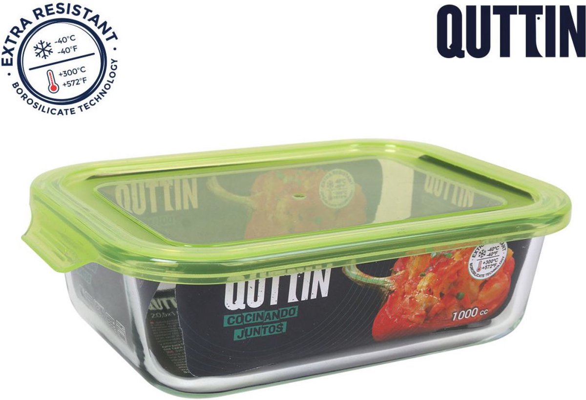 Vershoudbakjes - Meal Prep Bakjes - set van 4 - 23x17.5cm - Hoogwaardig borosilicaatglas - capaciteit 1500 ml/bakje