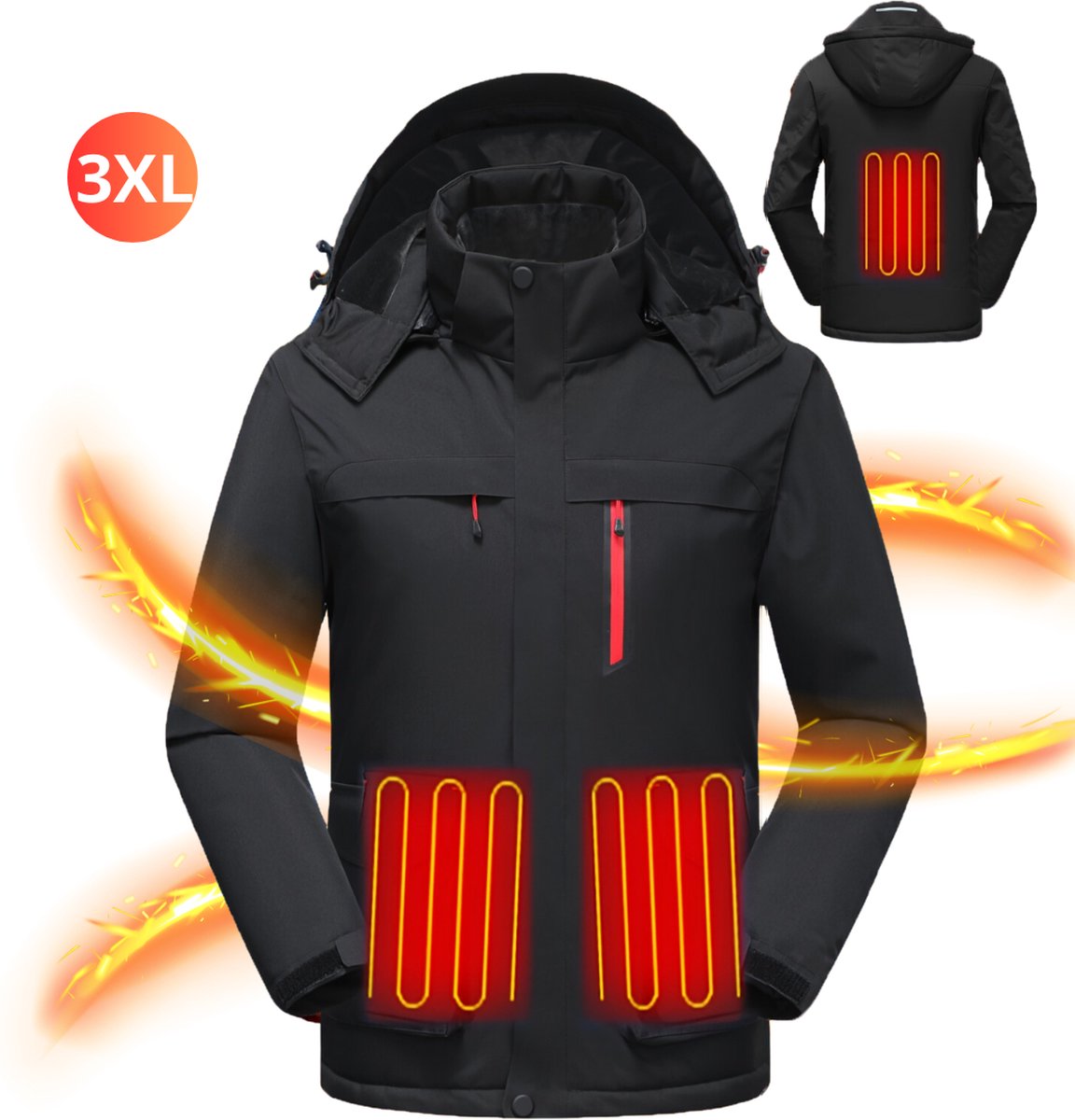 Nivard Verwarmde Jas Heating Jacket Thermo Jas Elektrische Kleding Jas Met Verwarming Extra Comfortabel Heren Zwart