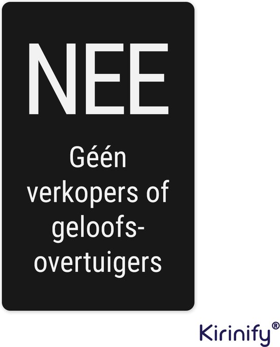 Kirinify Deurbordje geen verkopers of geloofsovertuigers Zwart Zelfklevend en... bol