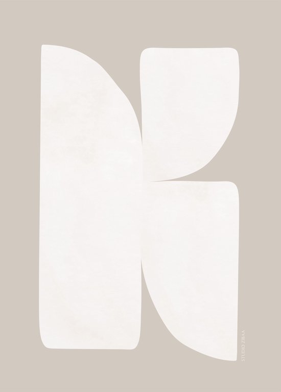 Studio Zibaa posters - abstracte beige poster - abstracte duurzame poster - naturel poster. - beige wanddecoratie - duurzame muurdecoratie - duurzame posters Studio Zibaa - duurzame posters - 30x40 posters