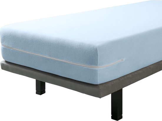 Matrasbeschermer, elastisch, badstof van 100% katoen - blauw, 90 x 190/200 cm | matrasbeschermer | matrasbeschermer | matrashoes | matrashoes | verkrijgbaar in verschillende maten