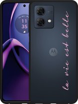 Cazy Hoesje Zwart geschikt voor Motorola Moto G84 5G La Vie Est Belle
