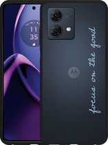Cazy Hoesje Zwart geschikt voor Motorola Moto G84 5G Focus On The Good