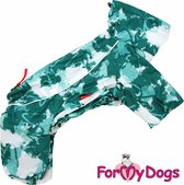 ForMyDogs hondenkleding, regenpak voor de teef, met ritssluiting op de rug, zijde voering, rug lengte 39 cm