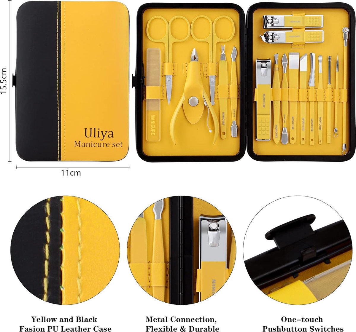 Goedkoopste Professionele Manicureset - Manicure Set, Professionele Pedicure Kit, Nagelverzorging Gereedschap 18Pcs