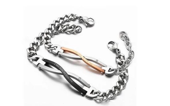 Style King - Set de 2 Bracelets en Acier Inoxydable - 
