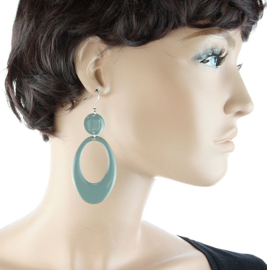 Boucles d'oreilles ovales colorées Behave