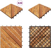 vidaXL Terrastegels 20 st 30x30 cm massief acaciahout bruin - Terrastegel - Terrastegels - Tegel - Patiotegel