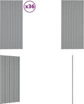 vidaXL Dakpanelen 36 st 100x45 cm gegalvaniseerd staal grijs - Dakpaneel - Dakpanelen - Dak Paneel - Dak Panelen