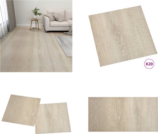 vidaXL Vloerplanken 20 st zelfklevend 1-86 m² PVC beige - Vloerplank - Vloerplanken - Vloertegel - Vloertegels