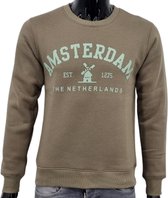 Hitman - Heren Trui - Heren Sweater - Holland Souvenir - Amsterdam Souvenir - Amsterdam Sweater - Groen - Maat M