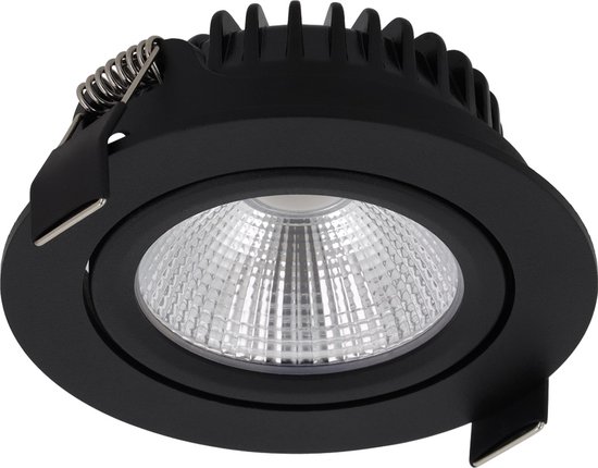Ledmatters - Inbouwspot Zwart - Dimbaar - 7 watt - 970 Lumen - 2700 Kelvin - Warm wit licht - IP65 Badkamerverlichting