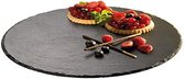 draaibare leistenen taart/serveerplaat, Ø 32 cm, 2,5 cm hoog, plaatdikte 6-9 mm, taartplaat, antislipvoetjes, zwart