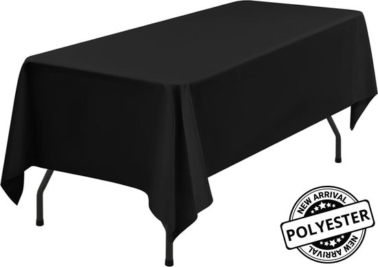 Pazzo Goods - Nappe - Zwart - Polyester - 274 x 137 cm - Sans taches ni plis - Nappe