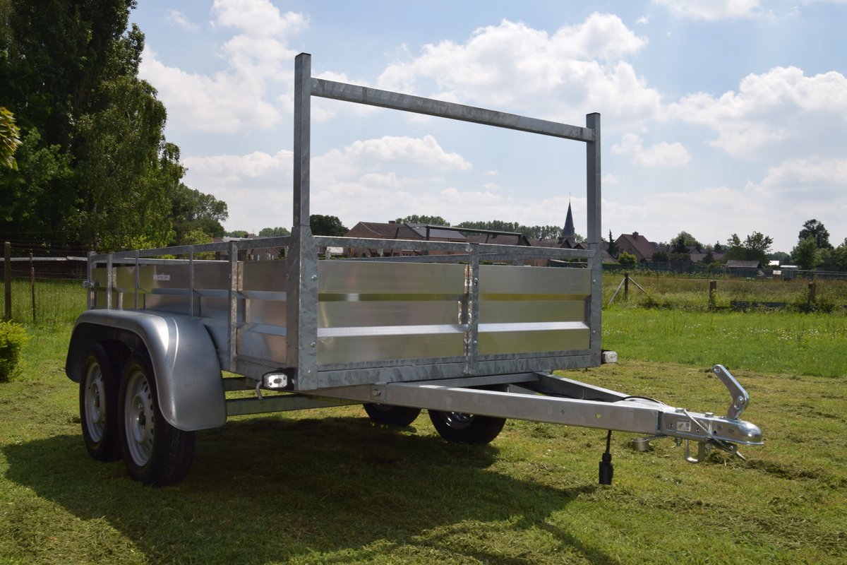 Custafer bv aluminium aanhangwagen - dubbelas 2 assen - 257x132cm