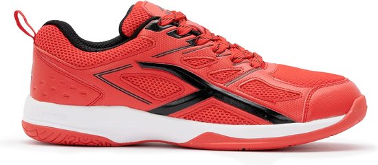 Chaussure de badminton Hundred Xoom Cushion pour garçons (UK5, EU 39, US 6 rouge/noir) | Matériau : éthylène-acétate de vinyle | Protection du coussin, grande stabilité | Semelle de haute qualité