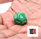 10 kantige dobbelstenen (cijfers 1-10) - 10 Stuks - Groen