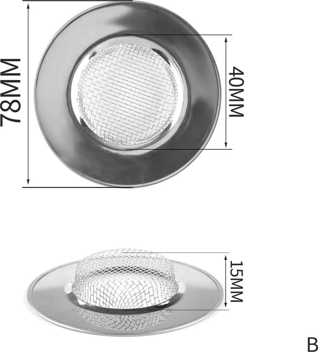 Goedkoopste WiseGoods Premium Afvoerzeef - Afvoer Zeef - Gootsteenzeef - Gootsteenbakje - Gootsteen Zeefje - Keuken Accessoires - Filter RVS
