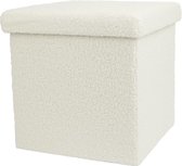 Pouf de rangement pliable Teddy - pouf avec espace de rangement - 38 x 38 x 38 cm - Teddy Wit- Pouf - Cube - Boîte de rangement pliable