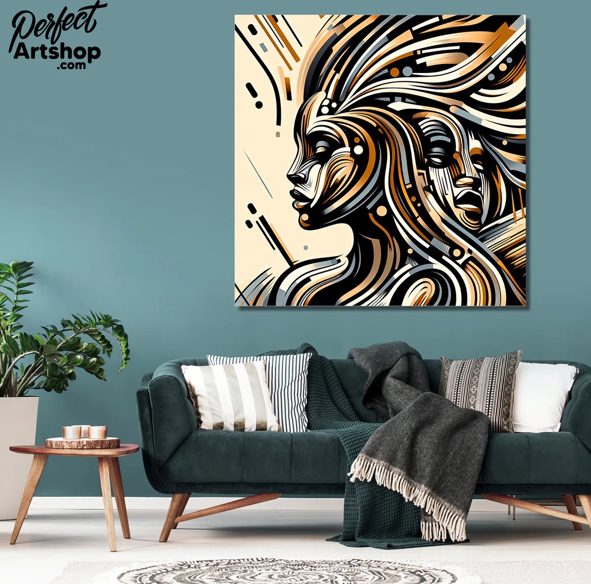 AFRICAN ABSTRACT:120x120cm Plexiglas. Decoratie - Afrika - Modern - Aards - Kunst