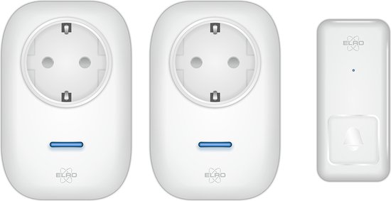 ELRO DB4000 Draadloze Kinetische Deurbel Set – Nederlandse Versie – met 2x Plug-in Ontvanger met Stopcontact – Geen Batterijen nodig