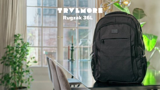 TRVLMORE 36L Rugzak - Rugtas met 17,3 Inch Laptopvak - Schooltas - Laptoptas - Spatwaterdicht - Heren en Dames - Jongens en Meisjes - Antraciet