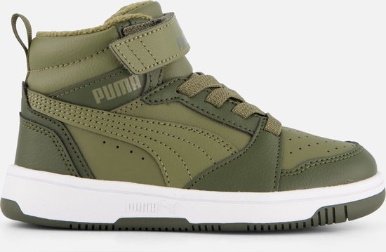 Puma Rebound v6 Mid Sneakers groen Leer - Maat 30