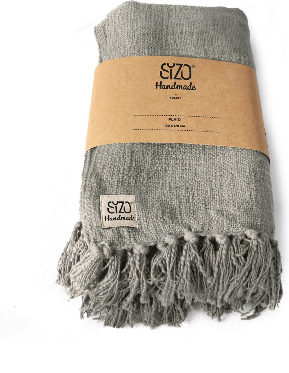 SIZO Zwartz Decorations Sizo Handmade Collection Plaid 130x170 grey grijs