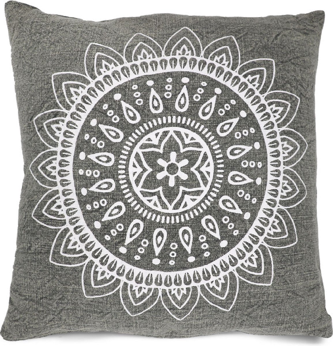 Sizo Handmade Kussen Mandala 45 x 45 cm - Grey