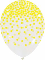 9 x gele confetti bedrukte latex ballonnen / 30 cm / KORTING HOEVELHEID [promoballons]