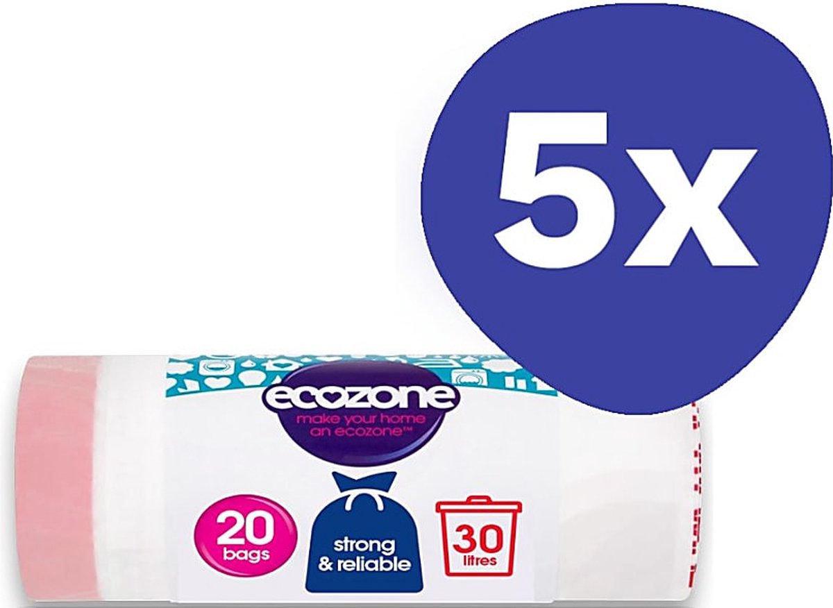 Goedkoopste Ecozone Biologisch Afbreekbare Vuilniszakken 30L (5x 20 stuks