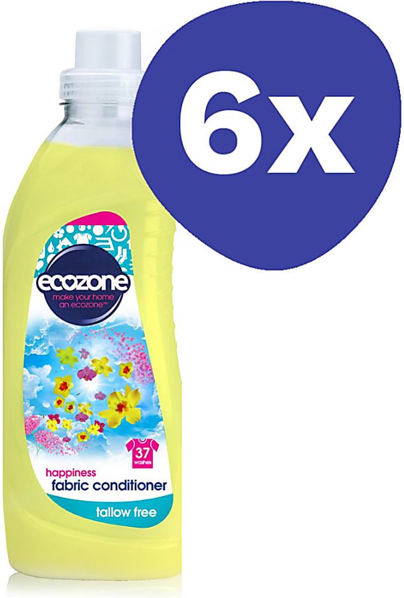 Goedkoopste Ecozone Wasverzachter Talg vrij - Happiness (6x 1L
