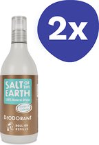 Salt of the Earth Deodorant Roll-on Refill - Gember & Jasmijn (2x 525ml)