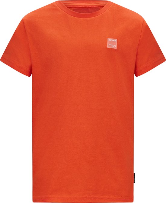 Retour jeans Chiel Jongens T-shirt - orange coral - Maat 7/8