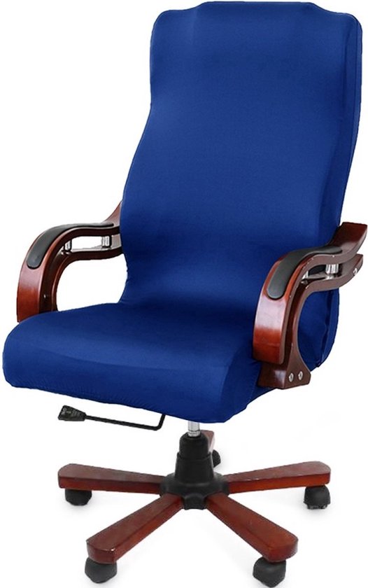 Blauwe bureaustoelhoes velvet (het verkochte artikel betreft de hoes, de stoel is niet in de prijs inbegrepen)
