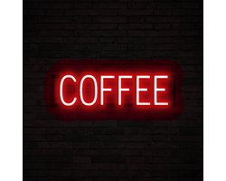 COFFEE - Lichtreclame Neon LED bord verlicht | SpellBrite | 57,71 x 16 cm | 6 Dimstanden & 8 Lichtanimaties | Reclamebord neon verlichting