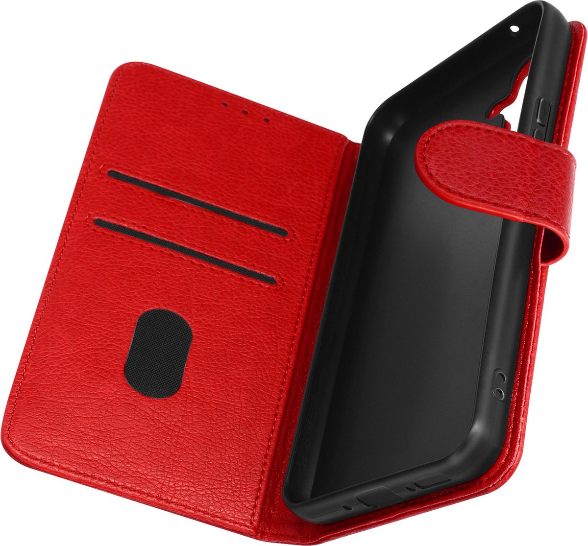 Hoes Geschikt voor Samsung Galaxy A34 5G Portemonnee/Videohouder Rood