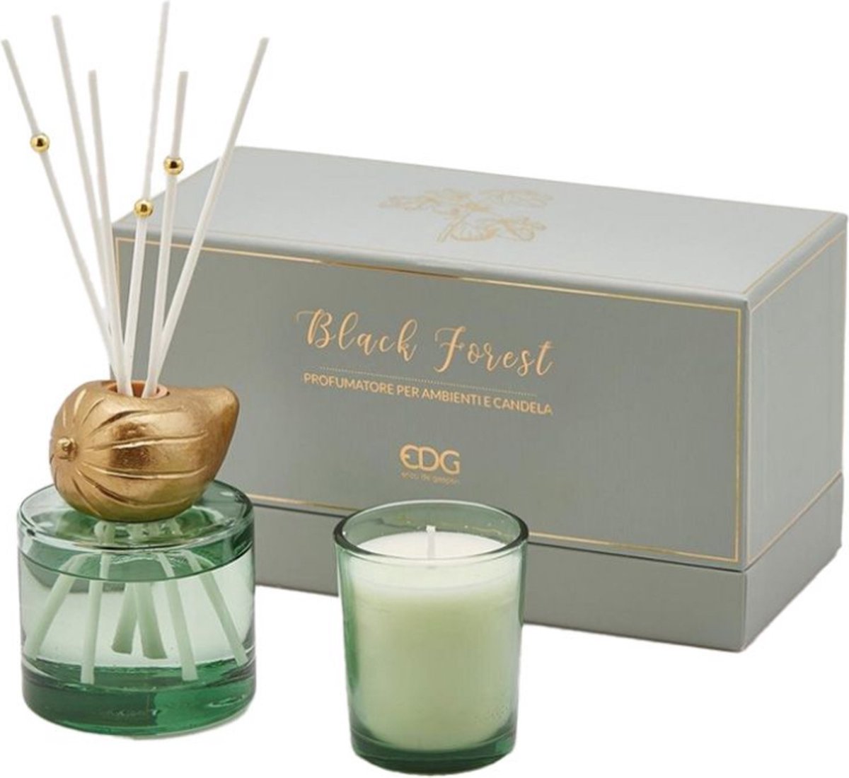 EDG Enzo De Gasperi Giftset geurstokjes en kaars 100ml - Black Forest